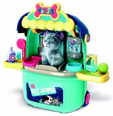 Trolley Pet con gatto color viola/blu 